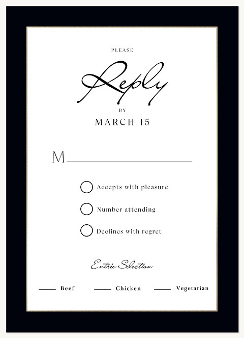 Elegant Gold Stripes Wedding RSVP Cards