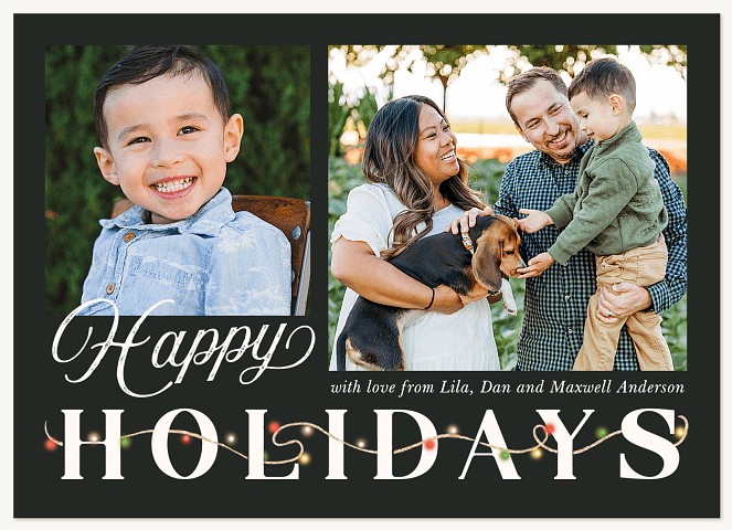 Sparkle Lights Personalized Holiday Cards