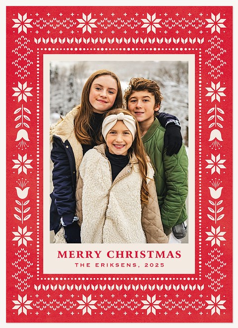 Nordic Border Personalized Holiday Cards