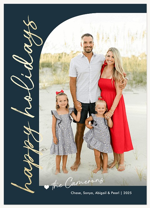 Sideways Script Personalized Holiday Cards