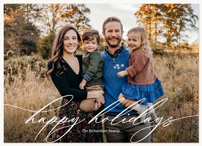 Modern Lettering Personalized Holiday Cards