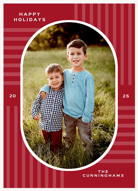 Simple Stripes Personalized Holiday Cards