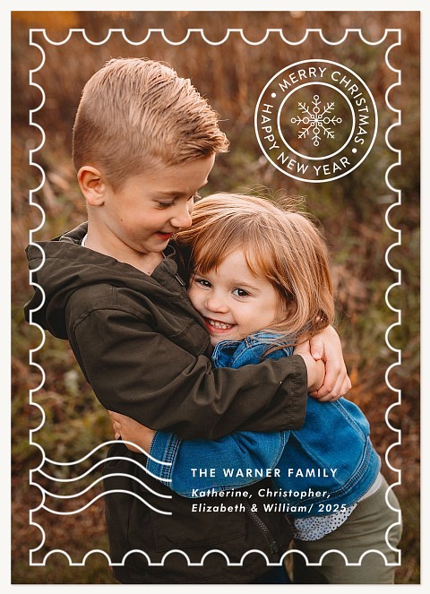 Postage Overlay Personalized Holiday Cards