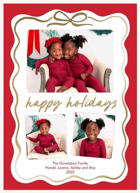 Shimmer Line Personalized Holiday Cards