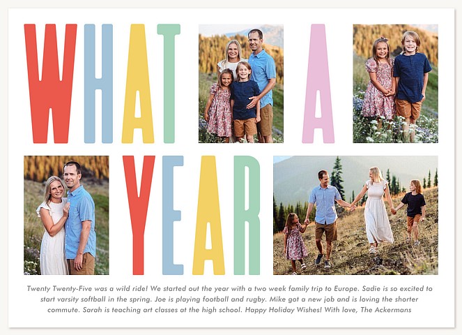 A Colorful Year Personalized Holiday Cards