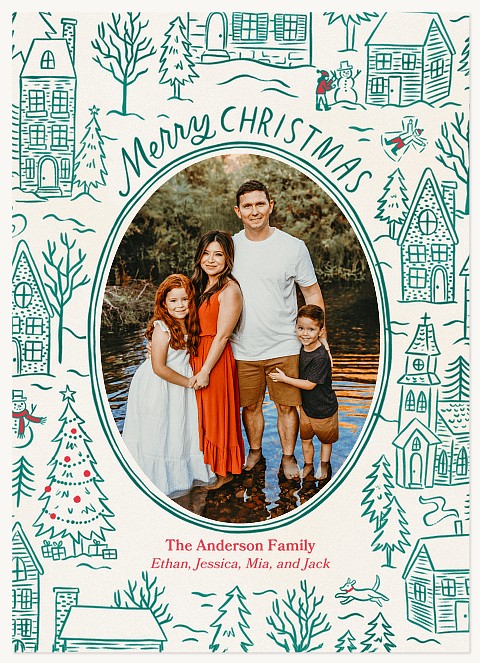 Winter Village Personalized Holiday Cards