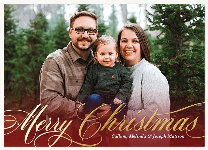 Posh Script Personalized Holiday Cards