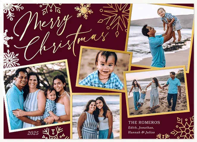 Scattered Snowfall Personalized Holiday Cards