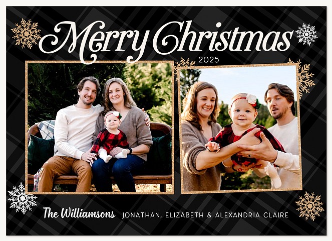 Plaid Duo Personalized Holiday Cards