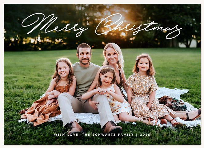 Elevated Script Personalized Holiday Cards