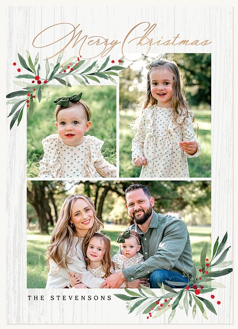 Natural Charm Personalized Holiday Cards