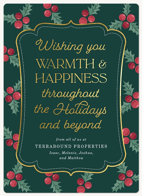 Holly Frame Holiday & Christmas Magnet Cards