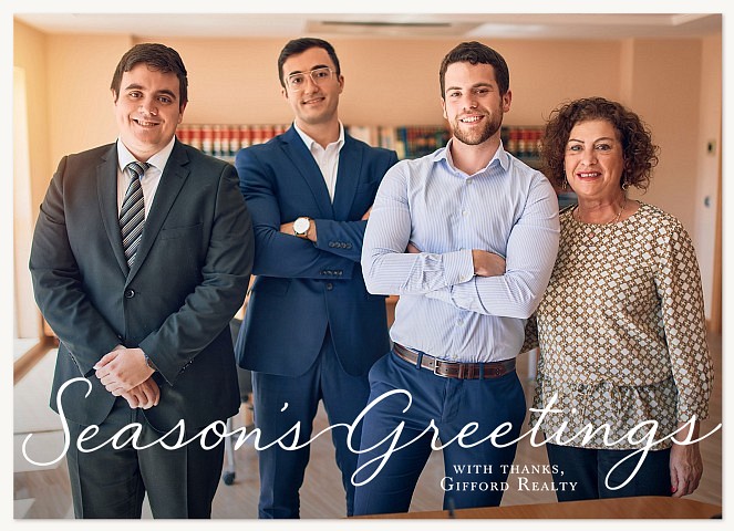 Landscape Script Business Holiday Cards