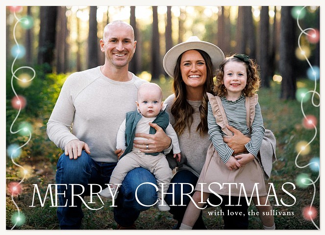 Twirling Lights Personalized Holiday Cards