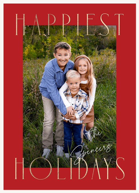 Festive Portrait Personalized Holiday Cards