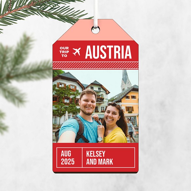 Vacation Ticket Personalized Ornaments