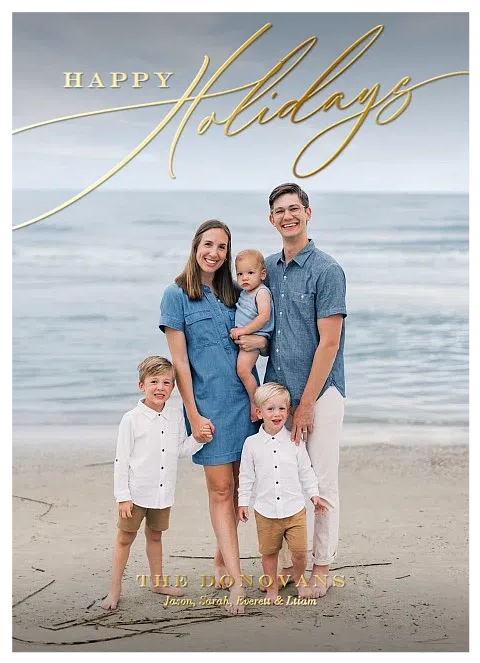 Light Script Personalized Holiday Cards