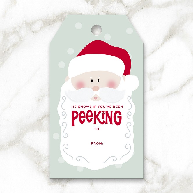Santa Knows Custom Gift Tags