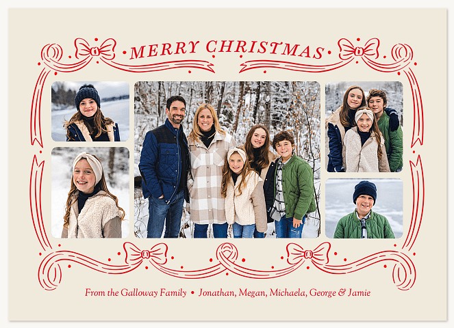 Bows & Twirls Personalized Holiday Cards