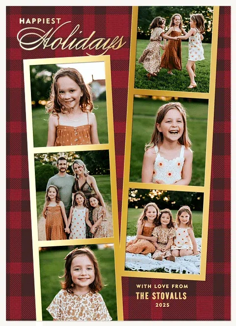 Luxury Photostrips Personalized Holiday Cards