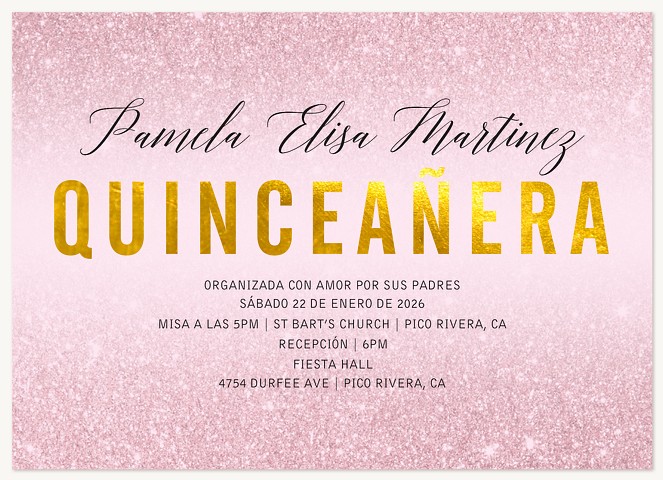 Pink Chic Quinceañera Invitations