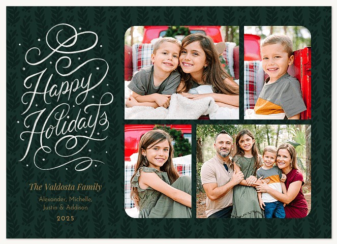 Whimsical Sprigs Personalized Holiday Cards