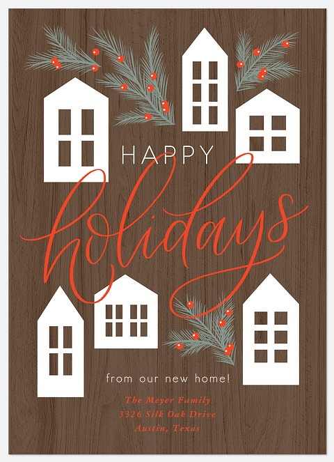 Christmas Village Holiday Photo Cards