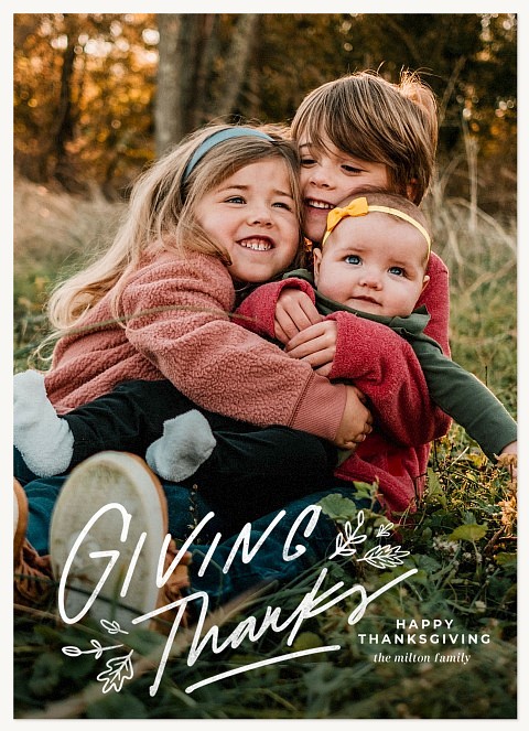 Leafy Thanks Thanksgiving Cards