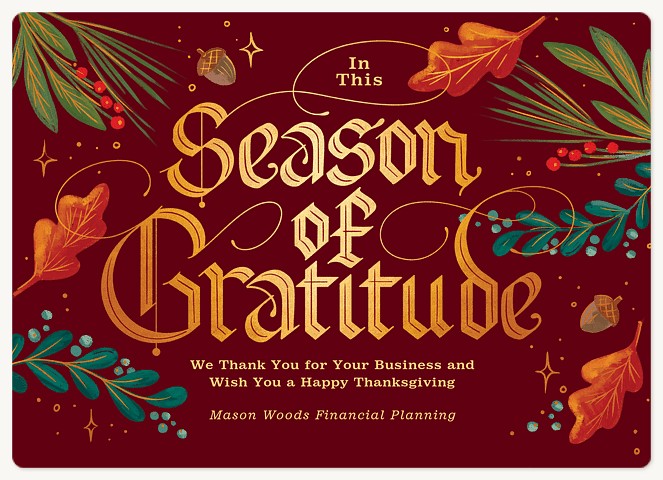 Golden Gratitude Holiday & Christmas Magnet Cards