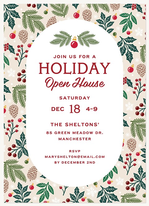 Festive Pattern Holiday Party Invitations