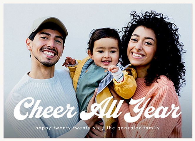 Retro Cheer Personalized Holiday Cards