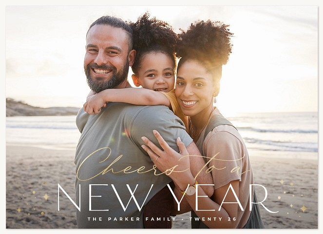 Cheerful New Year Personalized Holiday Cards