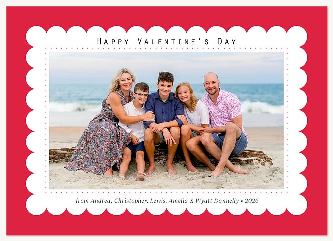 Scallop Border Valentines Cards