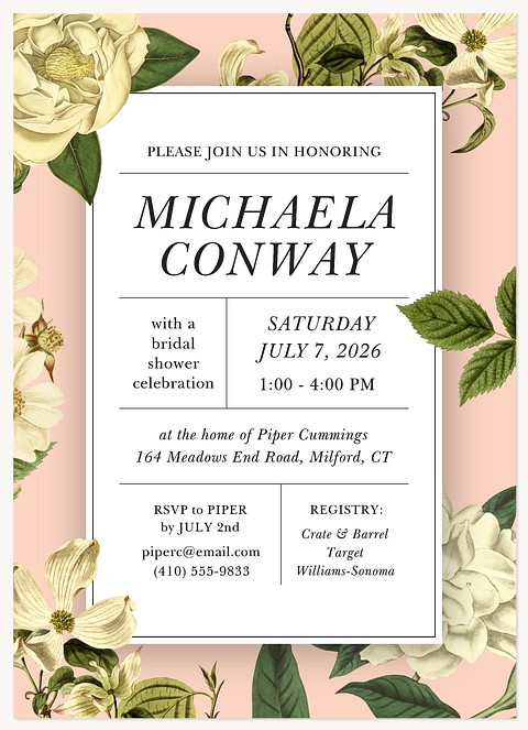 Floral Splendor Bridal Shower Invitations