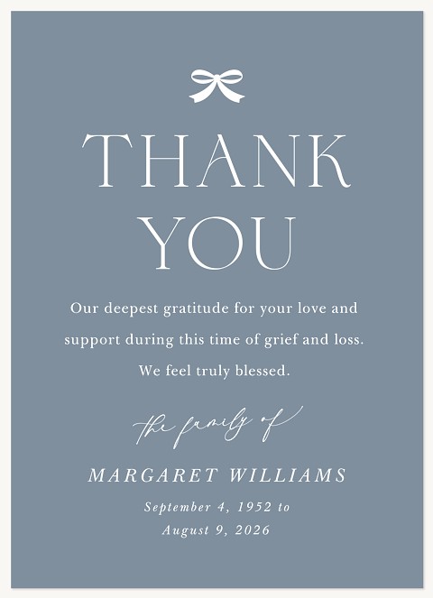 Petite Bow  Memorial & Sympathy Cards