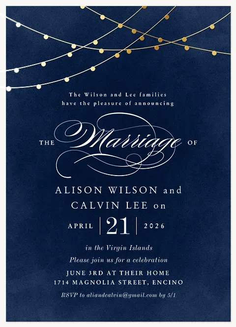 Classic Elegance Wedding Announcements