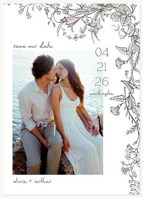 Sketchbook Florals Save the Date Cards