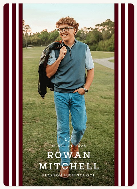 Framed in Stripes Graduation Cards