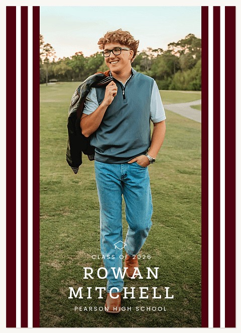 Framed in Stripes Graduation Cards