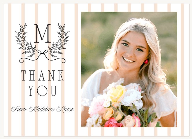 Laurel Monogram Thank You Cards 