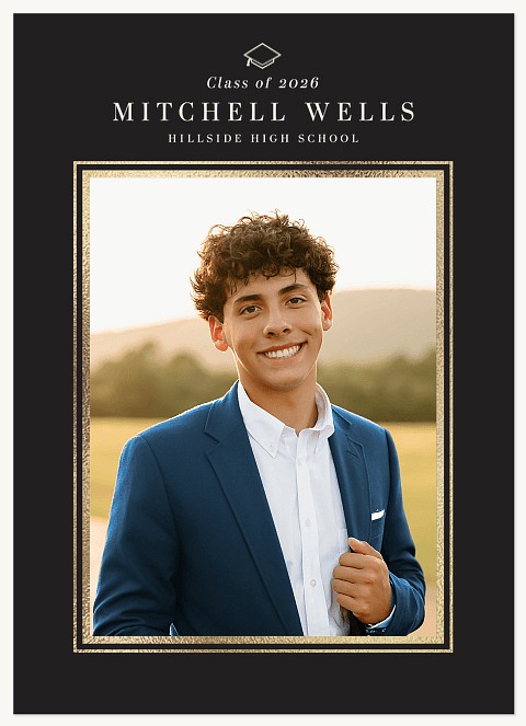 Cap & Gold Graduation Cards