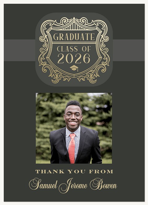 Elegant Crest Thank You Cards 