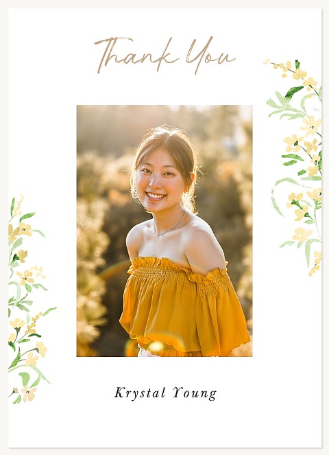 Floral Sides Thank You Cards 