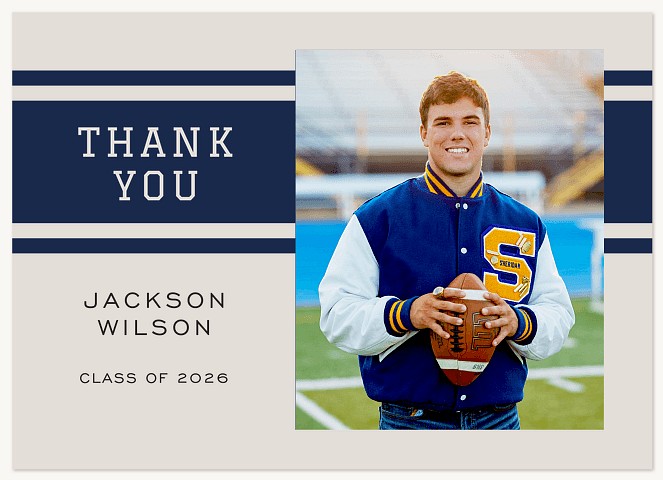 Collegiate Stripes Thank You Cards 