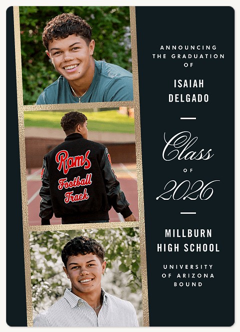 Gilded Filmstrip Graduation Cards