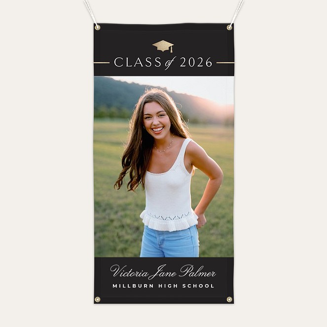 Classic Icon Graduation Photo Banner Custom Banners