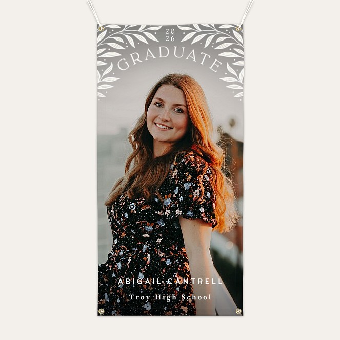 Botanical Arch Graduation Photo Banner Custom Banners