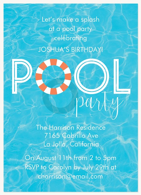 Make a Splash Summer Party Invitations