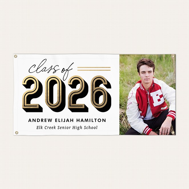 Classic Lines Graduation Banner Custom Banners