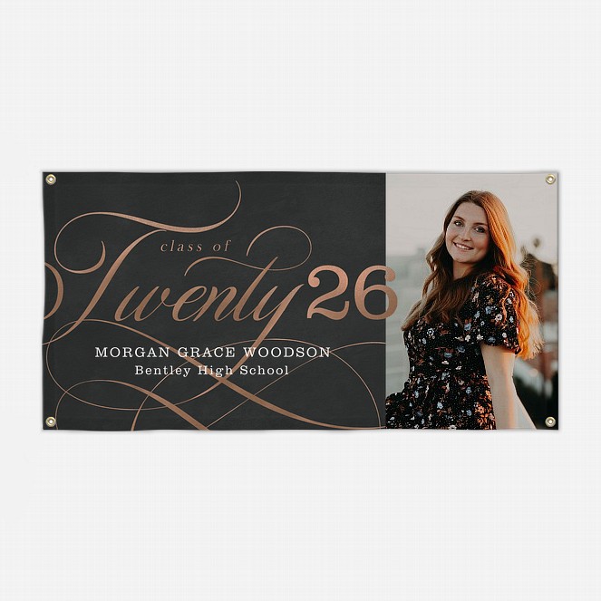 Copper Flourish Graduation Banner  Graduation Banners